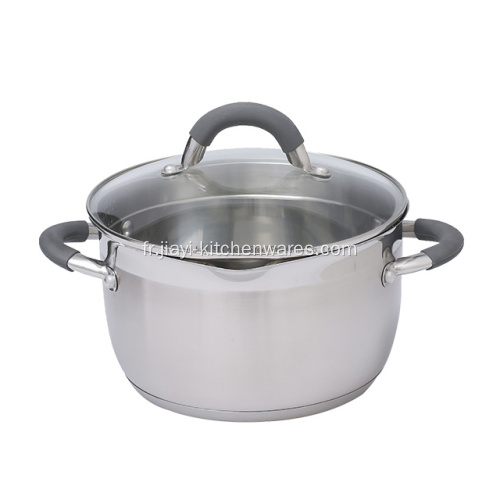 Casserole de camping en acier inoxydable avec couvercles en verre